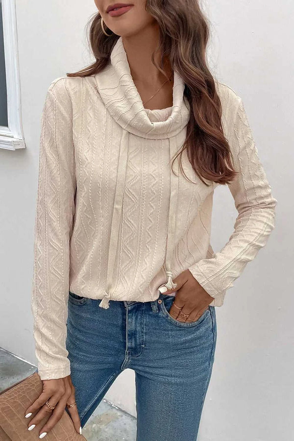 Perfee Tied Mock Neck Long Sleeve Knit Top 100100118084397 33 Affordable Fashion Under $100 Jerry's Apparel 