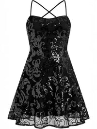 Sequin Square Neck Mini Dress 101001434570366 56 Women's Dress Gifts for Her Jerry's Apparel 