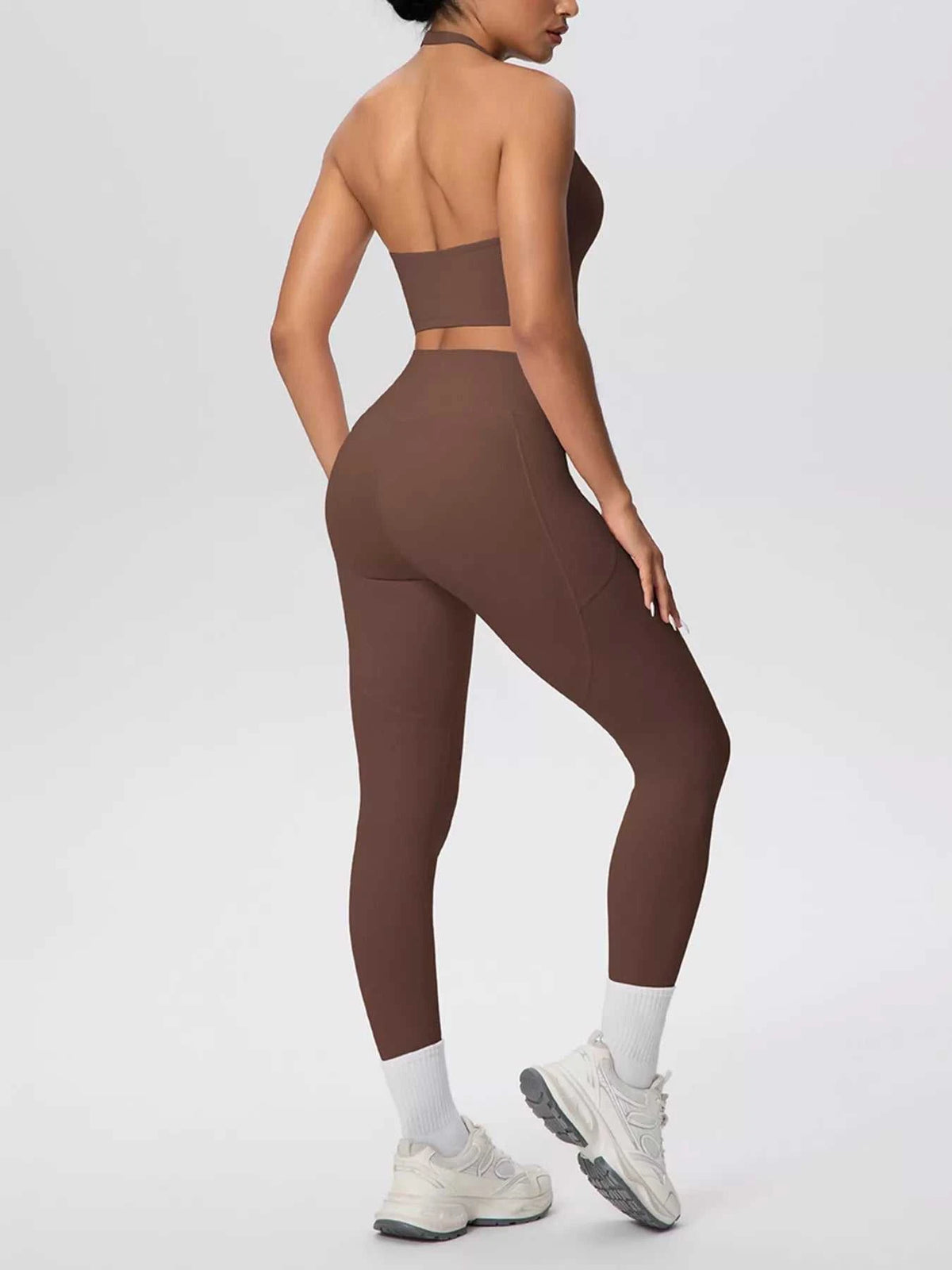 Halter Neck Crop Top and High-Waisted Leggings Active Set 101006684139191 85 Affordable Fashion Under $100 Jerry's Apparel 