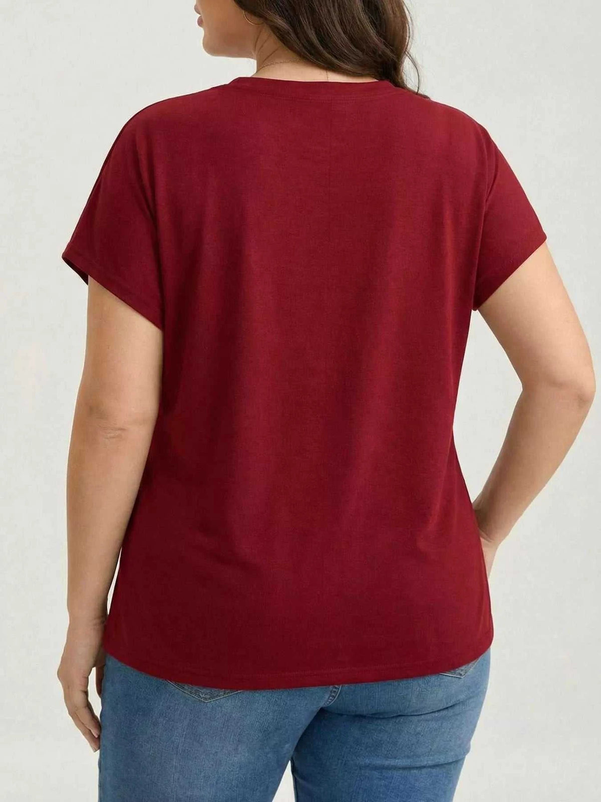 Plus Size Solid Color Ruffle Hem T-Shirt 100100238943443 33 Affordable Fashion Under $100 Jerry's Apparel 