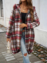 Devine Plaid Zip Up Hooded Coat 100100313261902 47 Affordable Fashion Under $100 Jerry's Apparel 