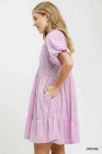 Umgee Jacquard Puff Sleeve Mini Dress 100100791871427 66 Affordable Fashion Under $100 Jerry's Apparel 