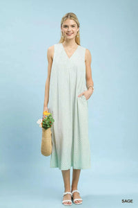 Umgee Chevron Stripe Sleeveless Midi Dress 100100039681638 62 Affordable Fashion Under $100 Jerry's Apparel 