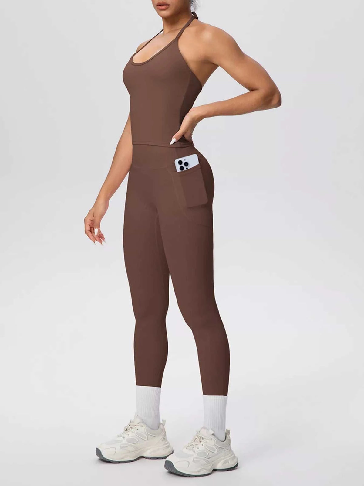 Halter Neck Cami and High-Waisted Leggings Active Set 101006856970414 89 Affordable Fashion Under $100 Jerry's Apparel 