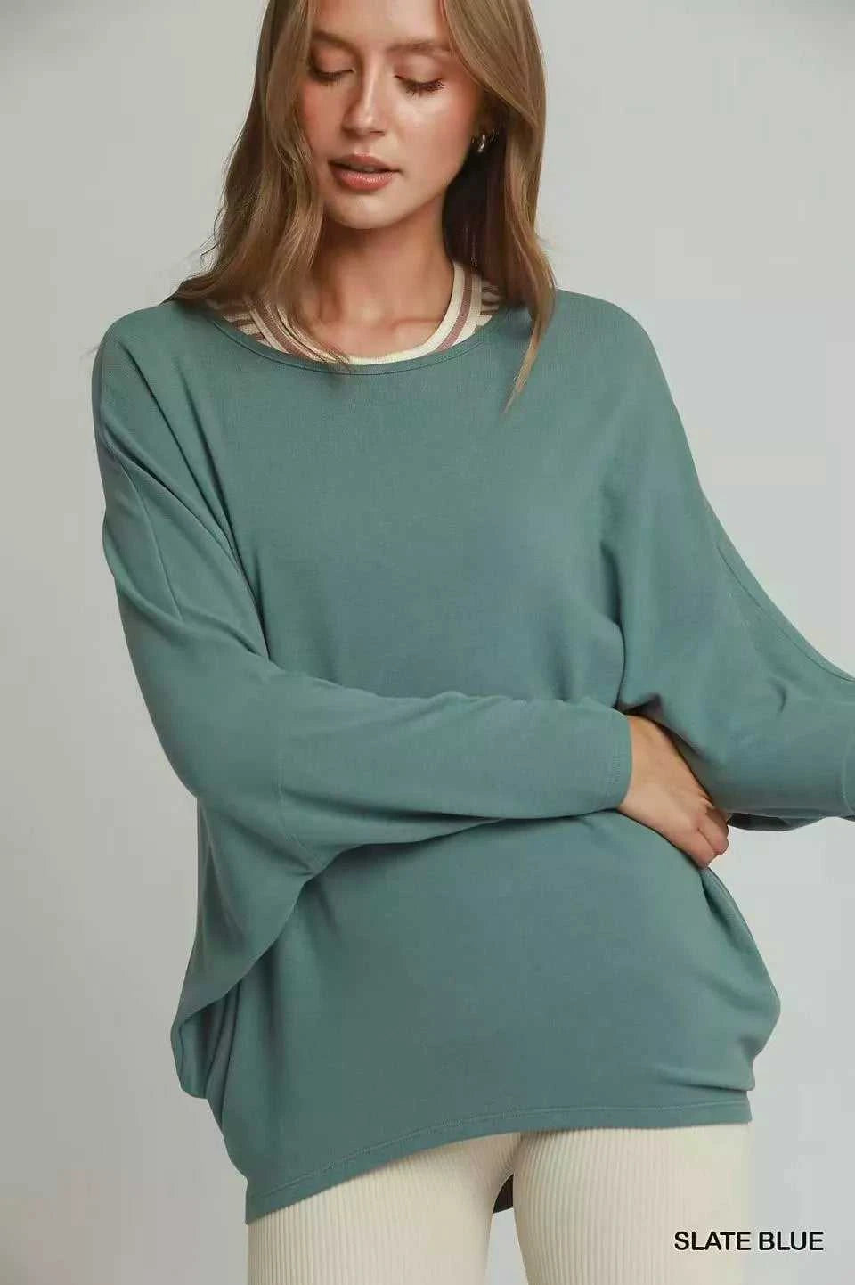 Umgee Batwing Round Neck Long Sleeve Top 100100683101446 45 Affordable Fashion Under $100 Jerry's Apparel 