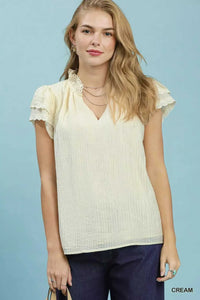 Umgee Lace Trim Ruffle Top 100100979171509 51 Affordable Fashion Under $100 Jerry's Apparel 