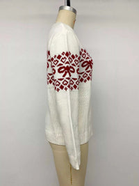 Bow Pattern Long Sleeve Christmas Sweater 101002024148345 51 Affordable Fashion Under $100 Jerry's Apparel 
