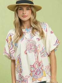 Umgee Paisley Print Puff Sleeve Top 100100603591467 49 Affordable Fashion Under $100 Jerry's Apparel 