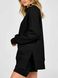 Quarter-Zip Dropped Shoulder Sweatshirt 101001101551160 56 Affordable Fashion Under $100 Jerry's Apparel 