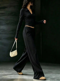 Long-Sleeve Polo Top and Wide-Leg Pants Set 101001218867188 53 Affordable Fashion Under $100 Jerry's Apparel 