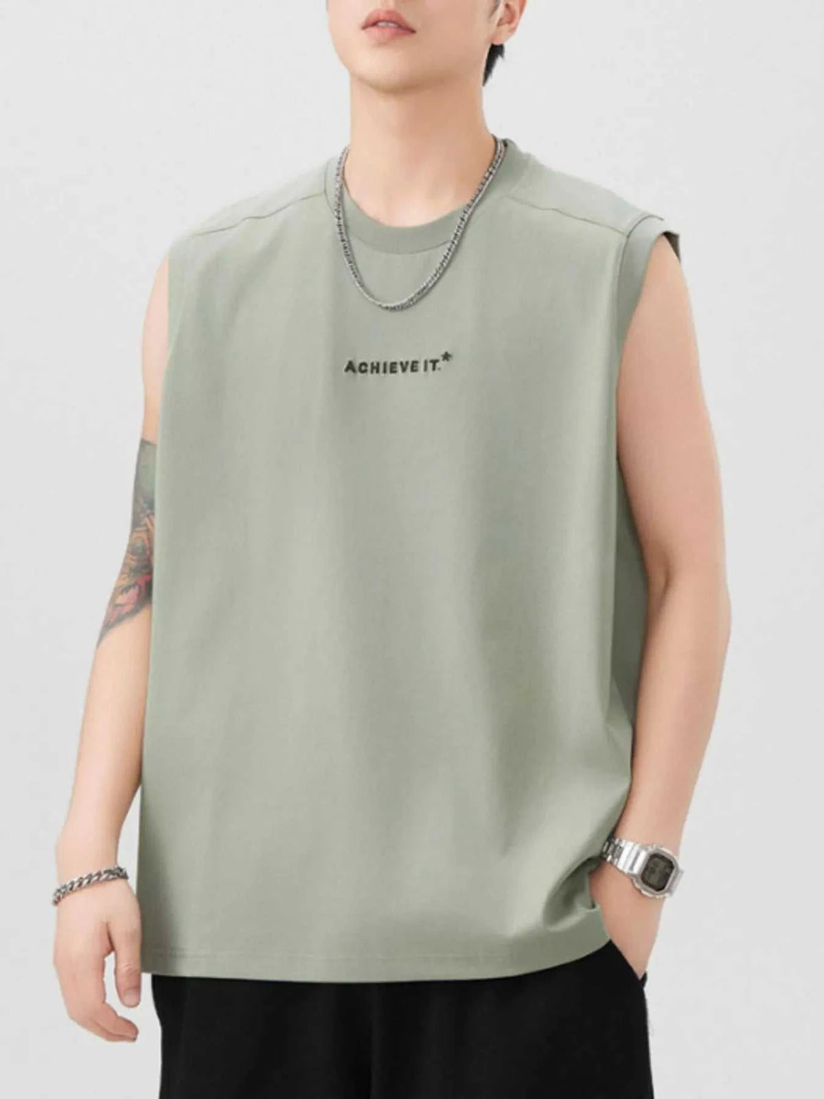 Men's Plus Size Letter Round Neck Tank 100400255866205 78 Affordable Fashion Under $100 Jerry's Apparel 