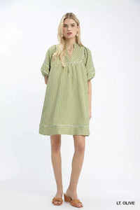 Umgee Striped Puff Sleeve Shift Dress 100100644211313 53 Gifts for Her Jerry's Apparel 