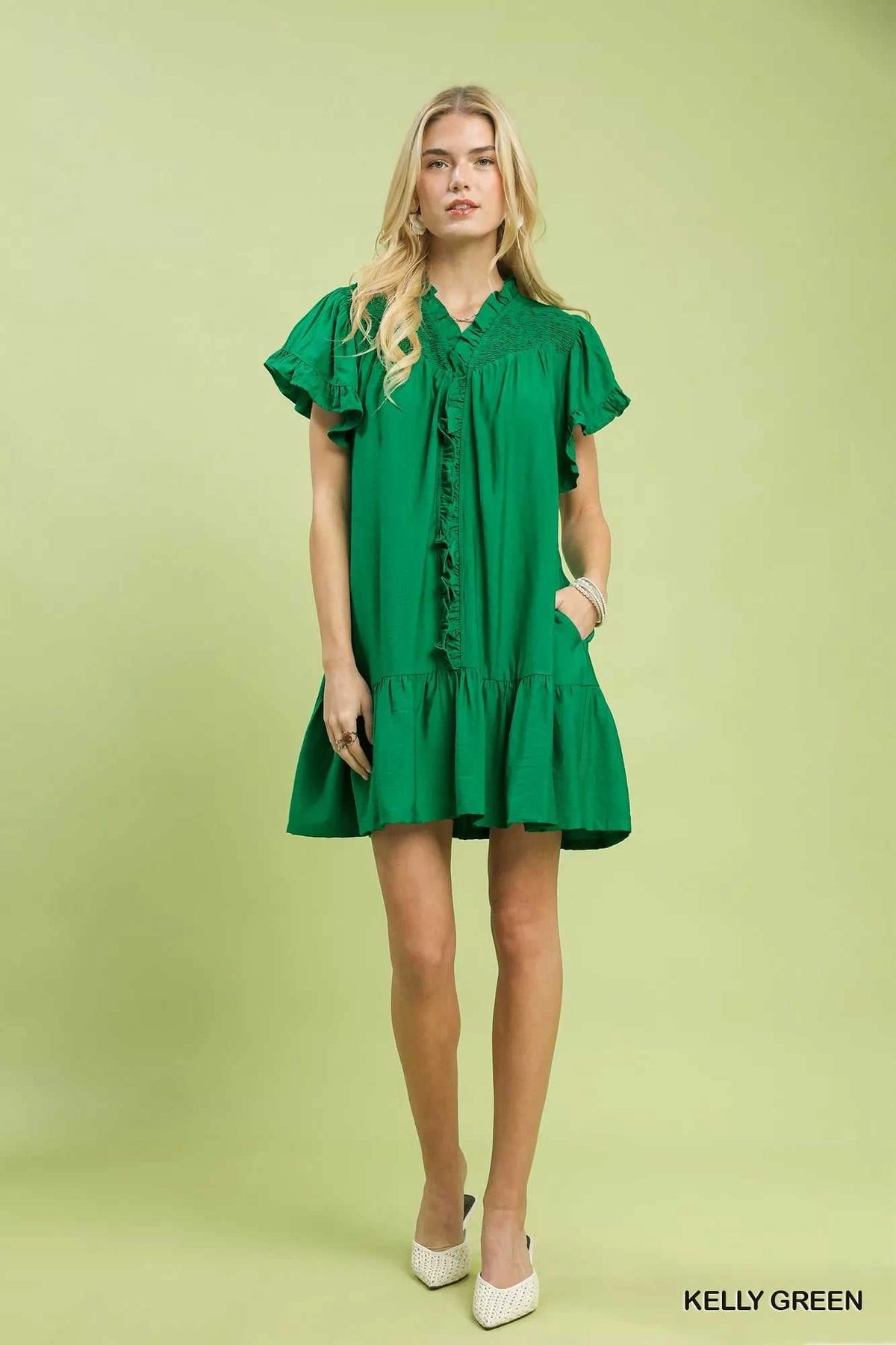 Umgee Smocked Ruffle Babydoll Mini Dress 100100563311512 55 Affordable Fashion Under $100 Jerry's Apparel 
