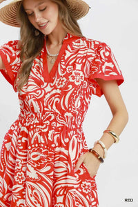 Umgee Paisley Print Midi Dress with Side Pockets 100100431721406 62 Affordable Fashion Under $100 Jerry's Apparel 