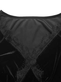 Velvet Lace Trim V-Neck Mini Dress 100100644247711 40 Affordable Fashion Under $100 Jerry's Apparel 
