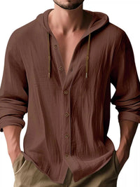 Men's Full Size Drawstring Button Up Hooded Shirt Plus Size 100400342526888 29 Affordable Fashion Under $100 Jerry's Apparel 