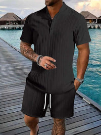 Men's Full Size Button Detail Short Sleeve Top and Shorts Set Plus Size 100400676987712 38 Affordable Fashion Under $100 Jerry's Apparel 