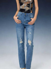 High-Waisted Distressed Jeans 100100550939009 40 Affordable Fashion Under $100 Jerry's Apparel 