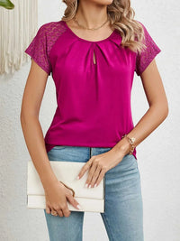 Round Neck Lace Short Sleeve Top 100100218637134 24 Affordable Fashion Under $100 Jerry's Apparel 