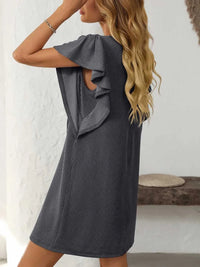Mandy Ruffled Round Neck Short Sleeve Dress 100100862091074 26 Affordable Fashion Under $100 Jerry's Apparel 