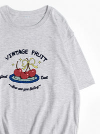 Plus Size Fruit Graphic Round Neck T-Shirt
