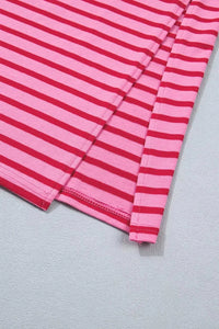Stripe Striped Short Sleeve Scalloped Trim Side Slit Maxi Tee Dress 100100105587816 43 Affordable Fashion Under $100 Jerry's Apparel 