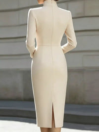Full Size Stand-Collar Long-Sleeve Midi Dress Plus Size 101001432460062 48 Affordable Fashion Under $100 Jerry's Apparel 