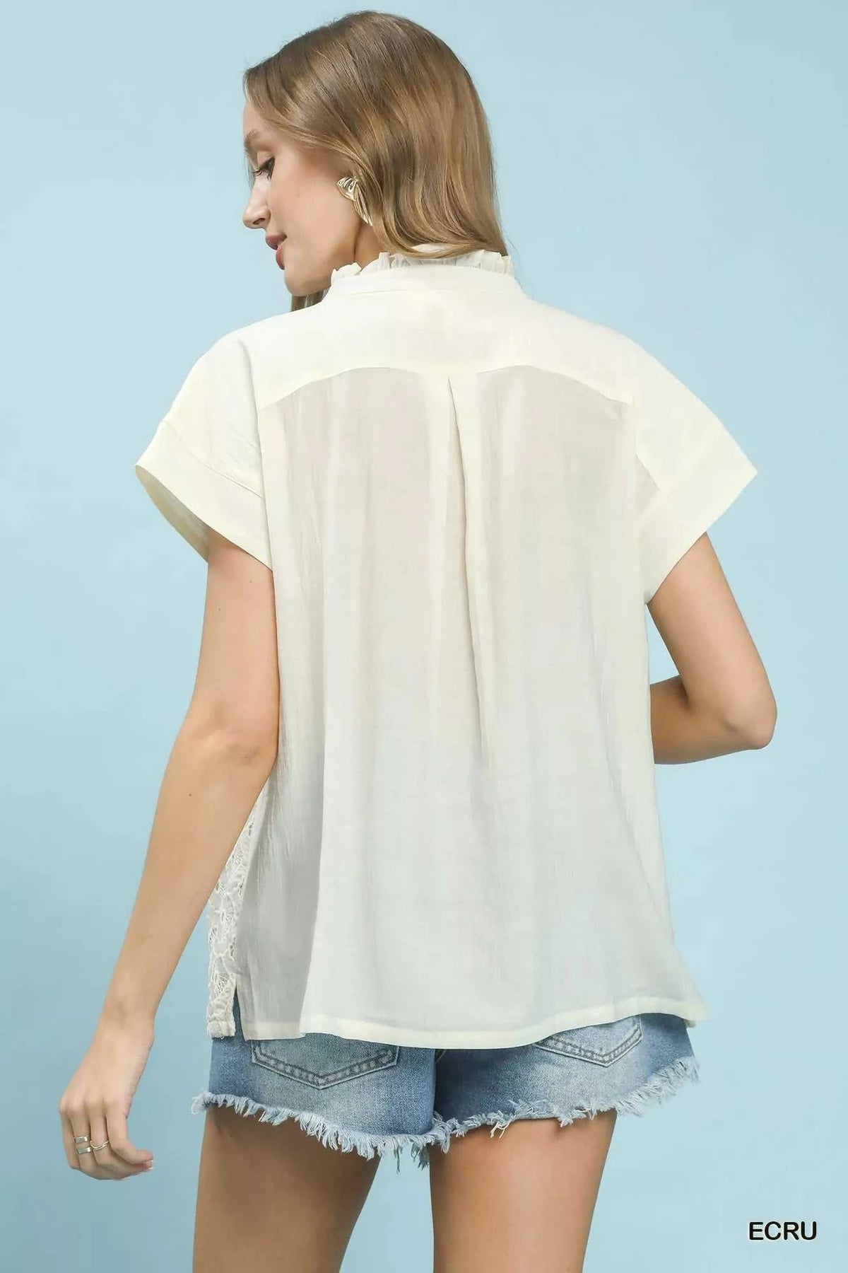 Umgee Lace Button-Front Top 100100371791401 55 Affordable Fashion Under $100 Jerry's Apparel 