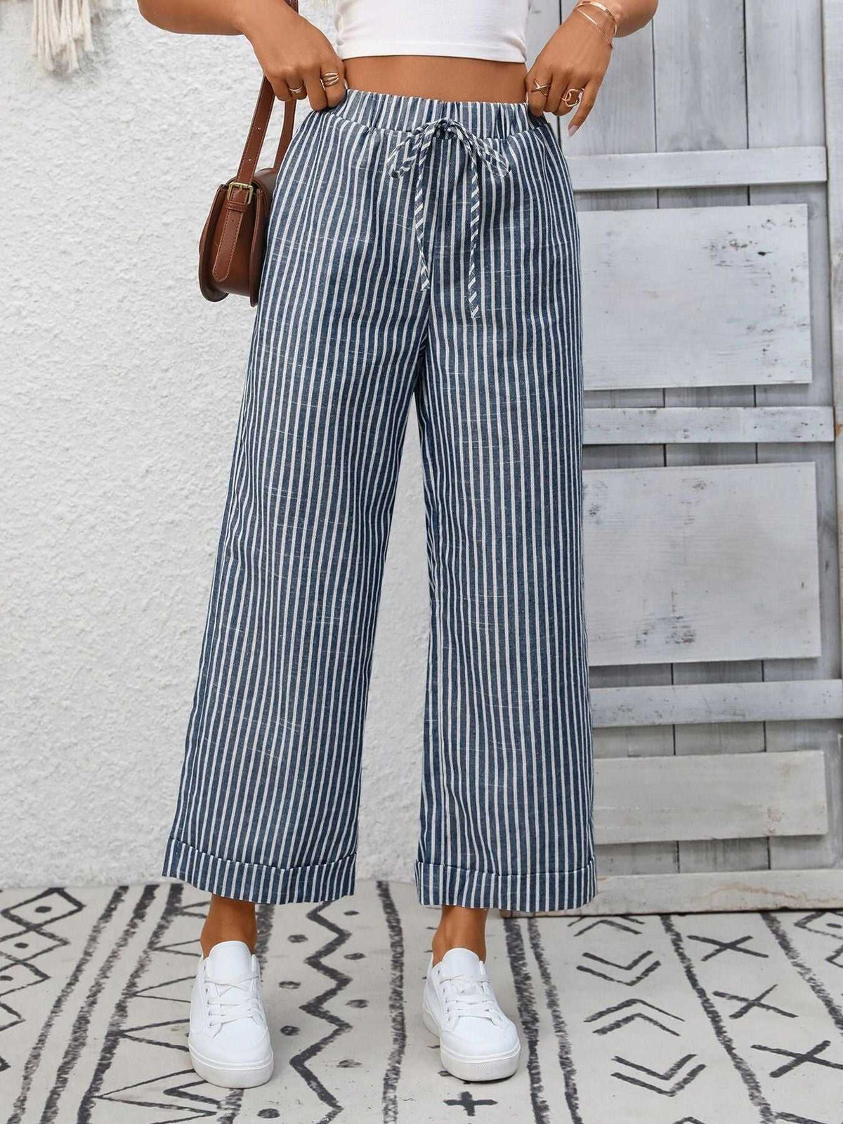 Striped Wide Leg Pants 100100886278692 32 Affordable Fashion Under $100 Jerry's Apparel 