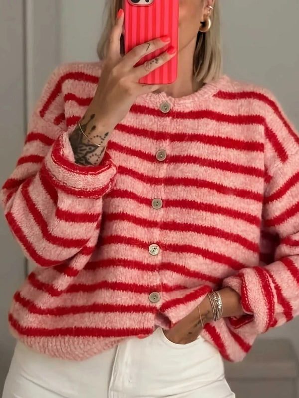 Striped Button-Down Cardigan 101002731928296 60 Gifts for Her Jerry's Apparel 