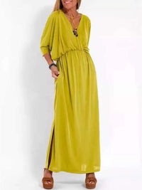 Full Size V-Neck Batwing Sleeve Maxi Dress with Side Slits Plus Size 100100963539918 27 Affordable Fashion Under $100 Jerry's Apparel 
