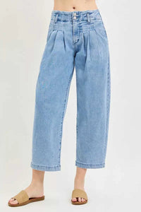 RISEN Slouchy Crop Barrel Pleated Jeans 100100448461045 67 Affordable Fashion Under $100 Jerry's Apparel 