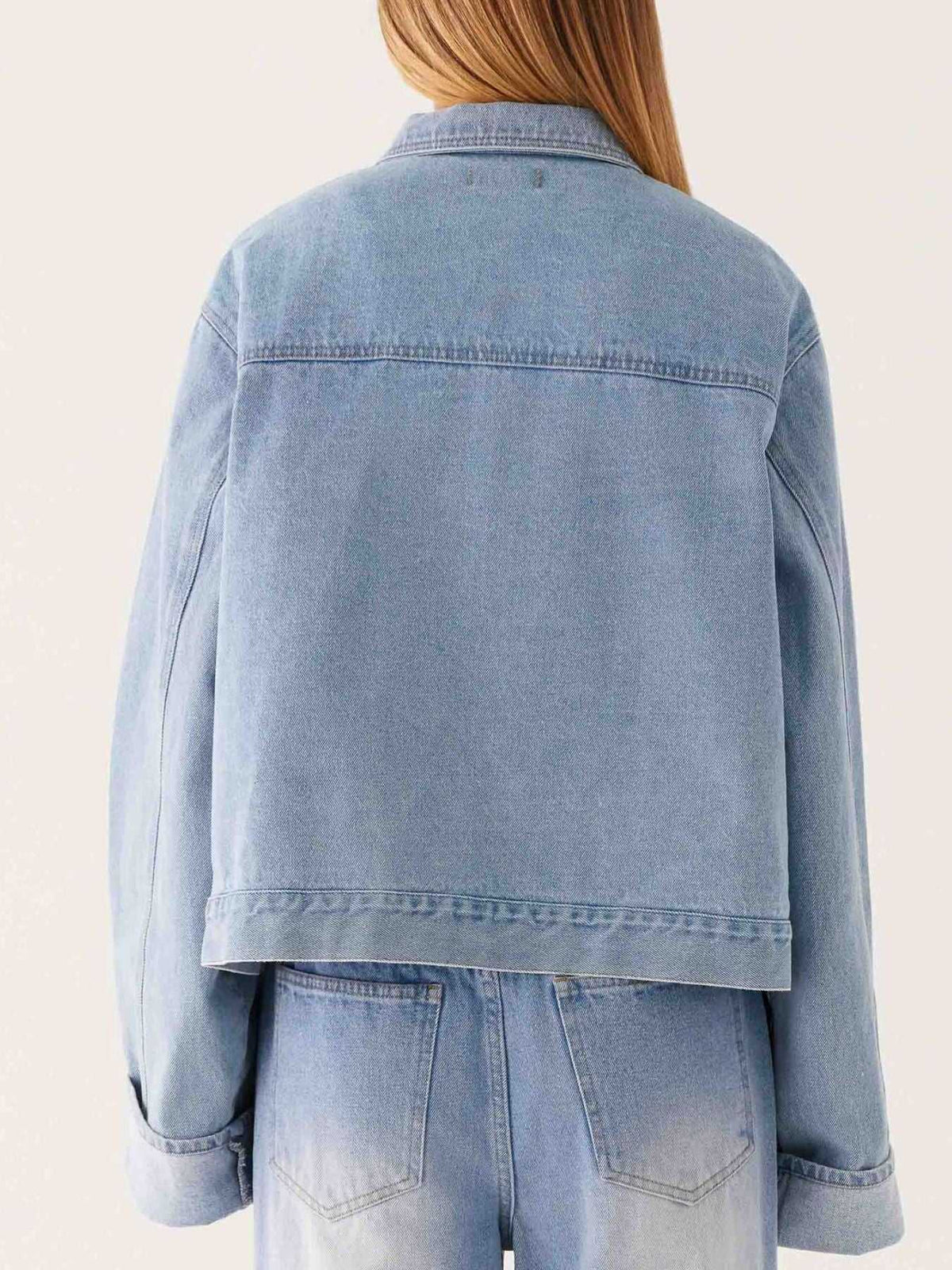 Button Down Cropped Oversized Denim Jacket 100100003789645 47 Affordable Fashion Under $100 Jerry's Apparel 