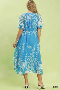 Umgee Floral Print Tie Waist Midi Dress with Side Pockets 100100877391448 66 Affordable Fashion Under $100 Jerry's Apparel 