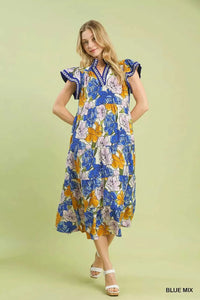 Umgee Mix Bold Floral Tiered Midi Dress 100100593221588 62 Affordable Fashion Under $100 Jerry's Apparel 