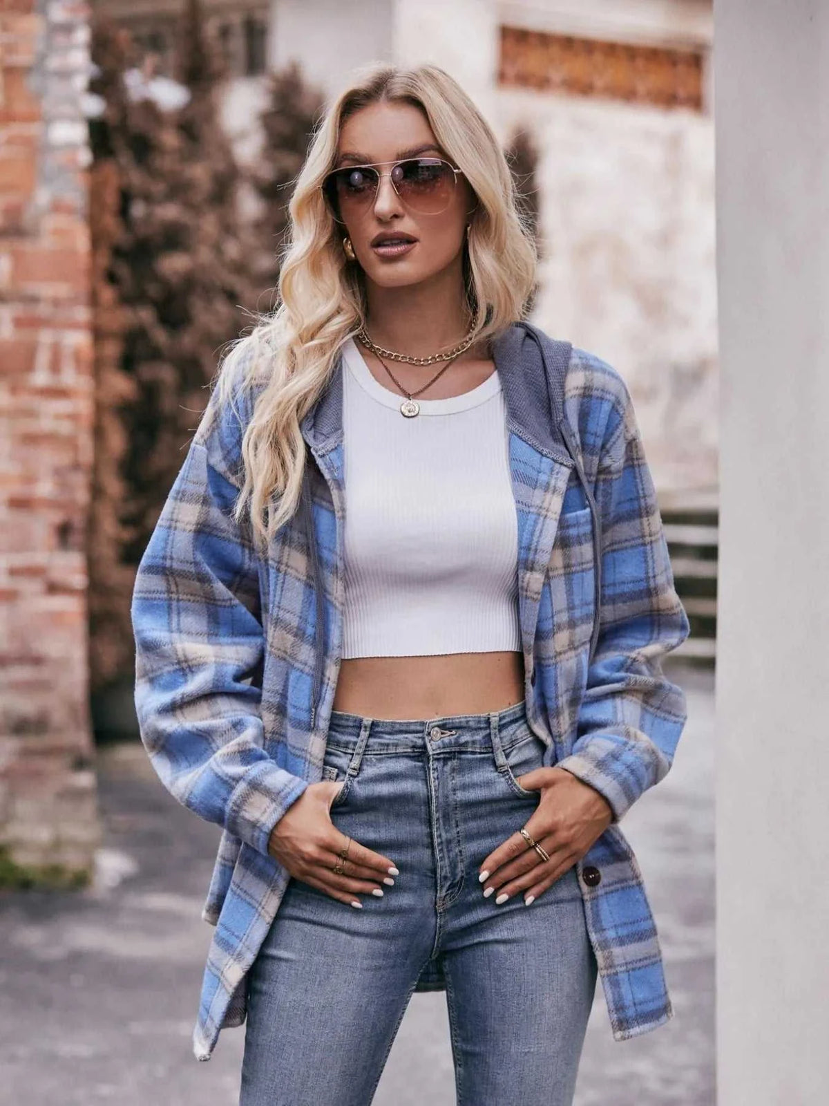 Oversized Plaid Button Up Shacket 100100074094768 50 Affordable Fashion Under $100 Jerry's Apparel 