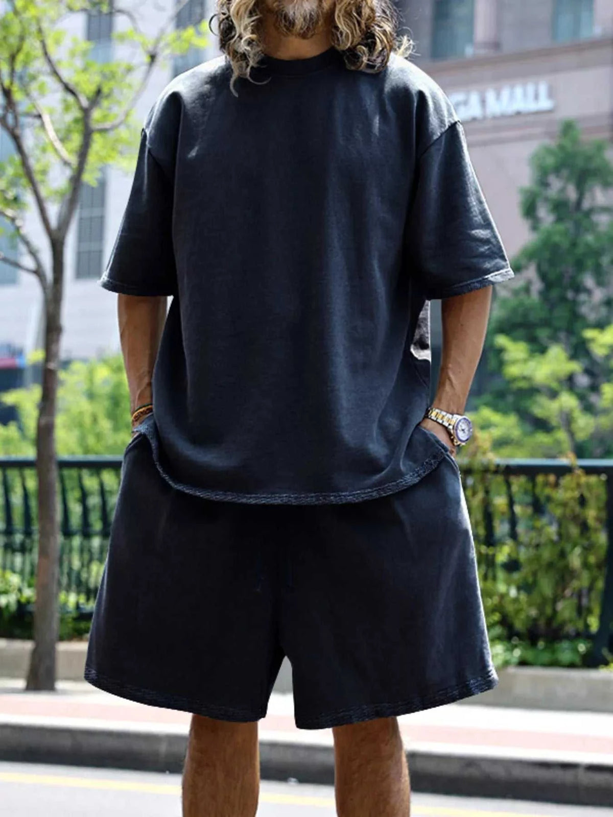 Men's Full Size Relaxed Fit T-Shirt & Shorts Set Plus Size 100400599676410 39 Affordable Fashion Under $100 Jerry's Apparel 