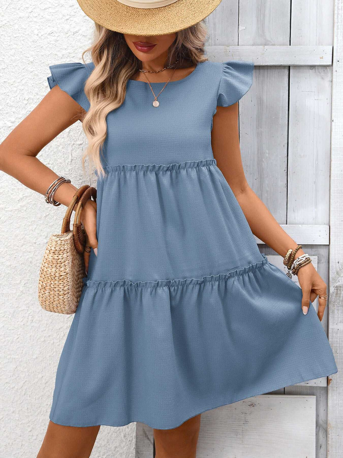 Ruffle Sleeve Tiered Mini Dress 100100406659839 28 Affordable Fashion Under $100 Jerry's Apparel 