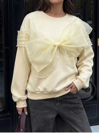 Bow Round Neck Long Sleeve Sweatshirt 100100219588007 39 Affordable Fashion Under $100 Jerry's Apparel 