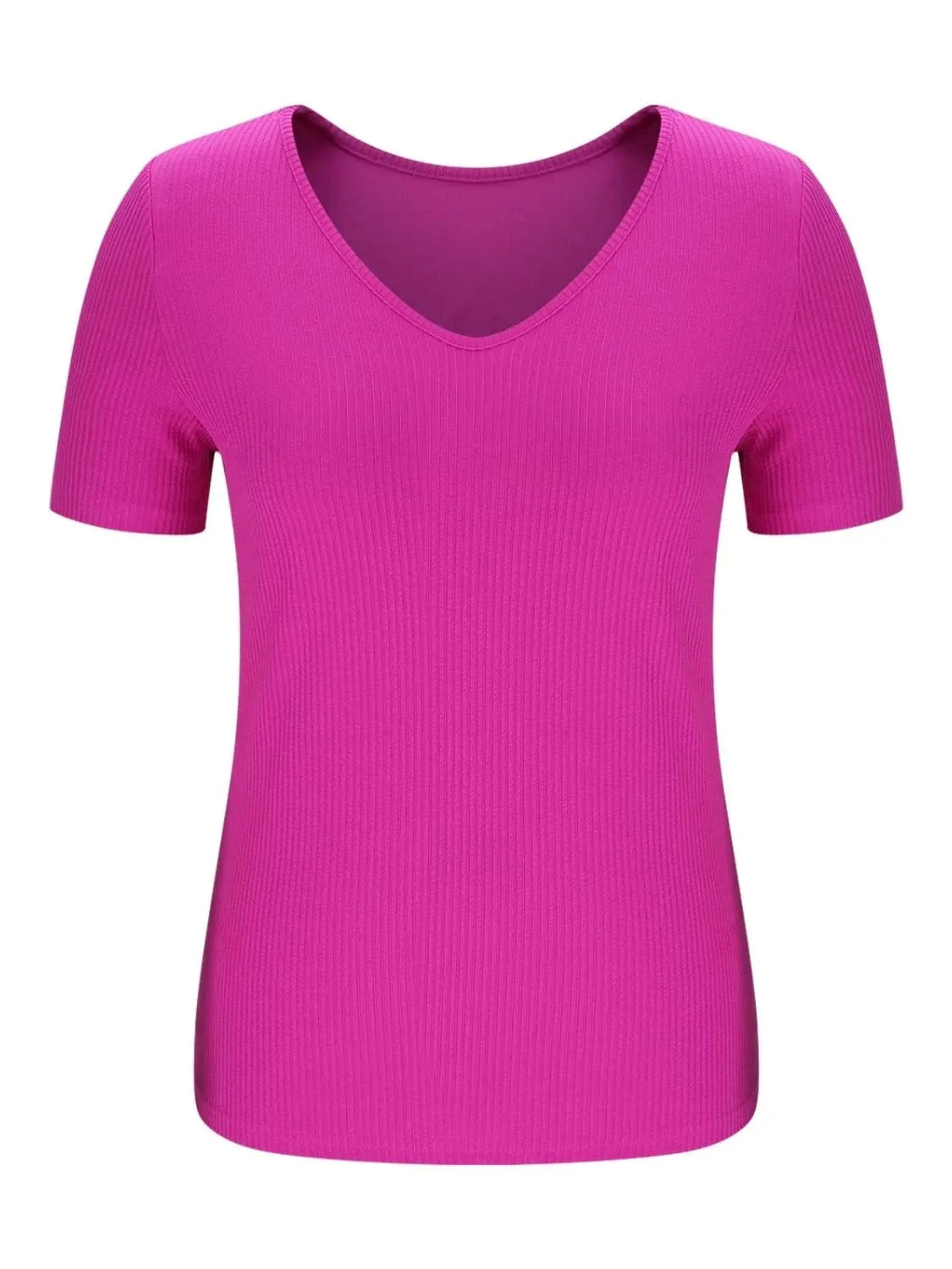 Solid V-Neck Short Sleeve T-Shirt