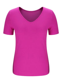 Solid V-Neck Short Sleeve T-Shirt