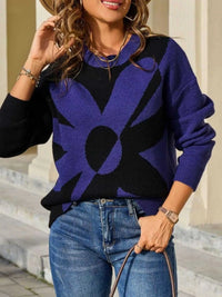 Floral Pattern Color Block Sweater 100100785129013 44 Affordable Fashion Under $100 Jerry's Apparel 