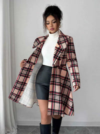 Plaid Button Up Long Sleeve Coat 100100665532432 80 Affordable Fashion Under $100 Jerry's Apparel 