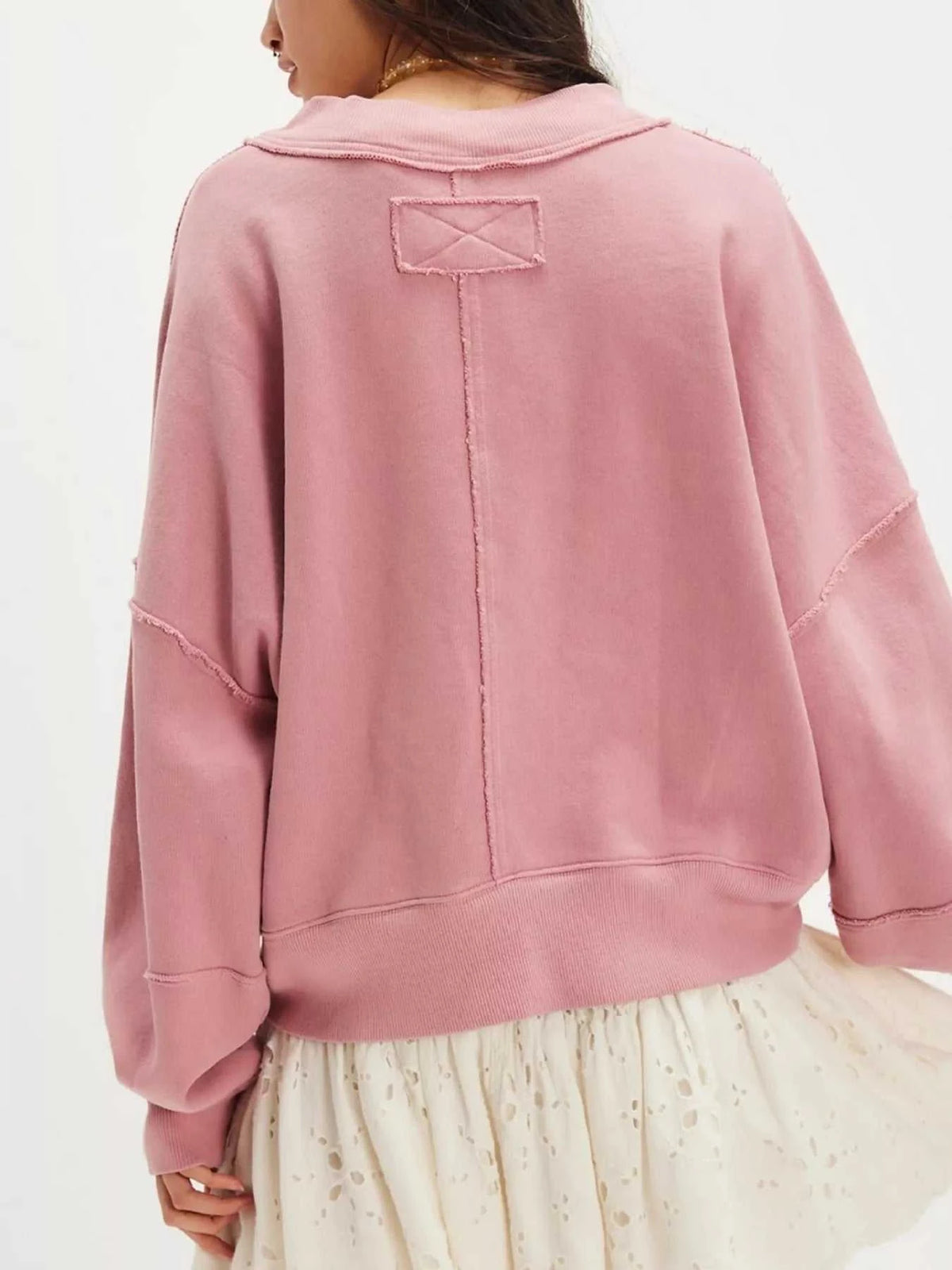 Exposed Seam Dropped Shoulder Sweatshirt 100100298303105 34 Affordable Fashion Under $100 Jerry's Apparel 