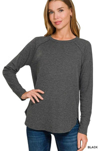 Zenana Baby Waffle Long Sleeve Top 100100118111862 21 Gifts for Her Jerry's Apparel 