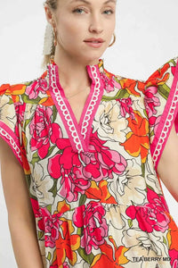 Umgee Mix Bold Floral Tiered Midi Dress 100100924981283 62 Affordable Fashion Under $100 Jerry's Apparel 