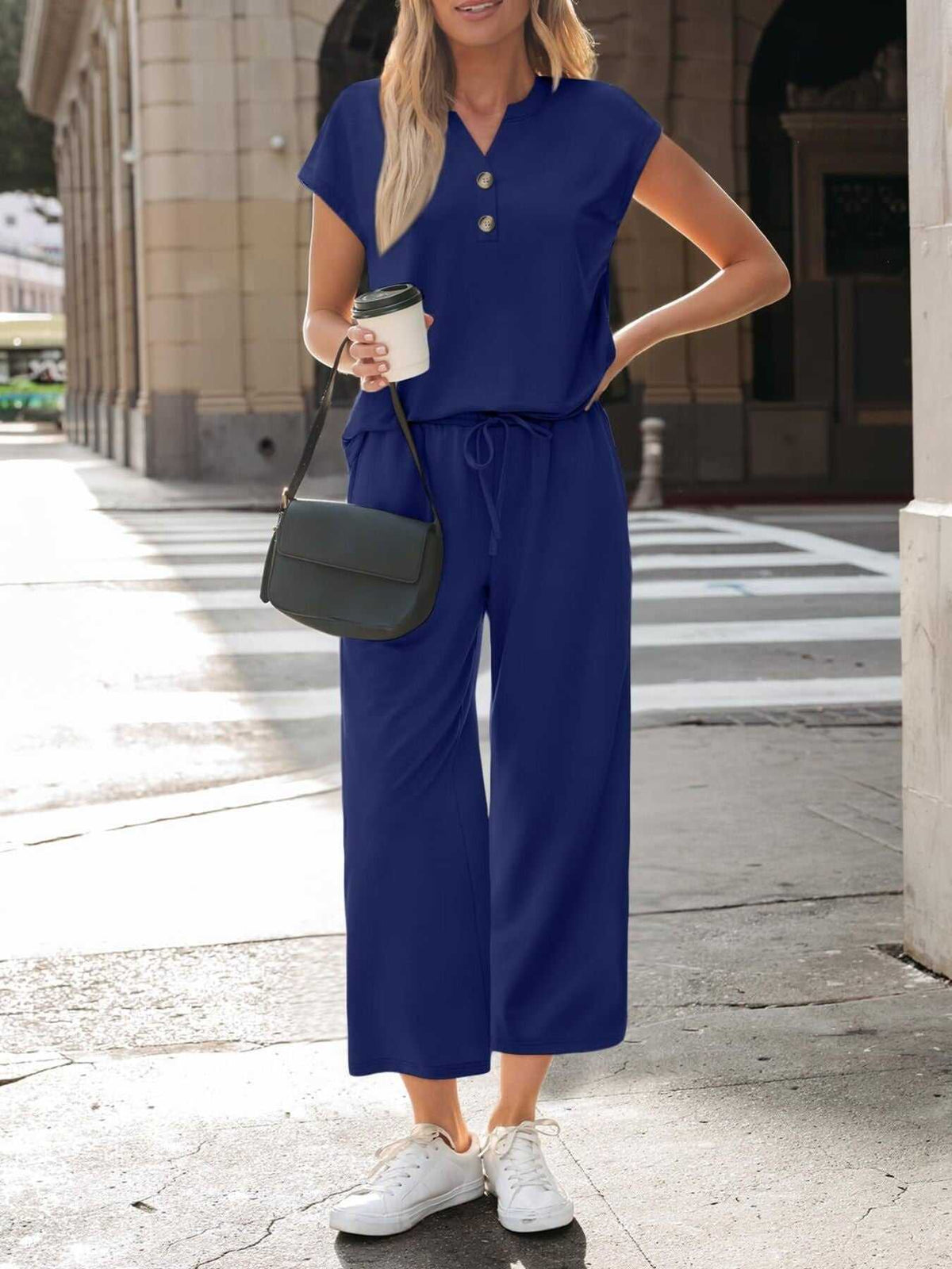 Notched Short Sleeve Top and Pants Set 100100127376521 46 Affordable Fashion Under $100 Jerry's Apparel 