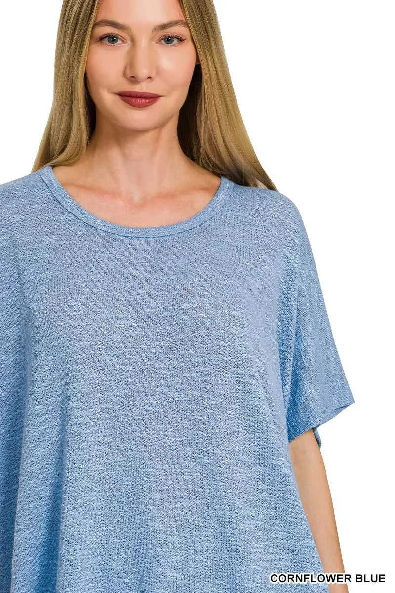 Zenana Oversized Slub Hacci Top 100100515322041 21 Jerry's Apparel 
