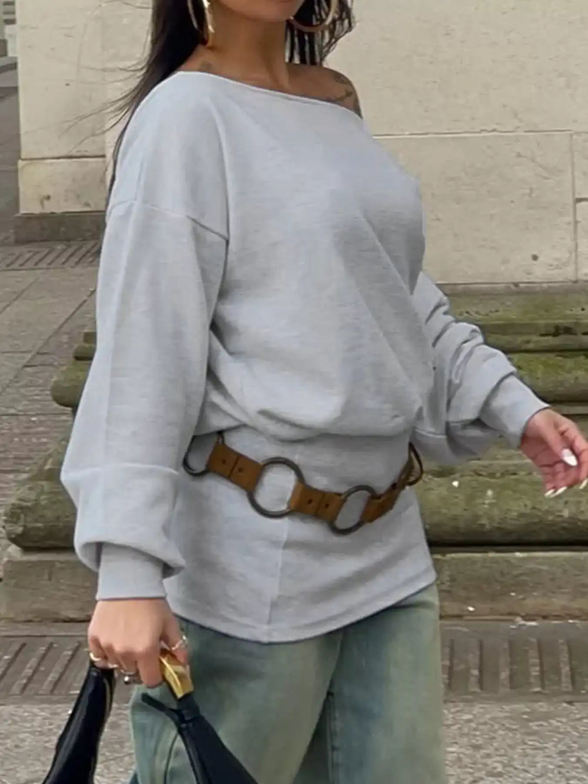 One Shoulder Long Sleeve Casual T-Shirt 101001071490634 47 Affordable Fashion Under $100 Jerry's Apparel 