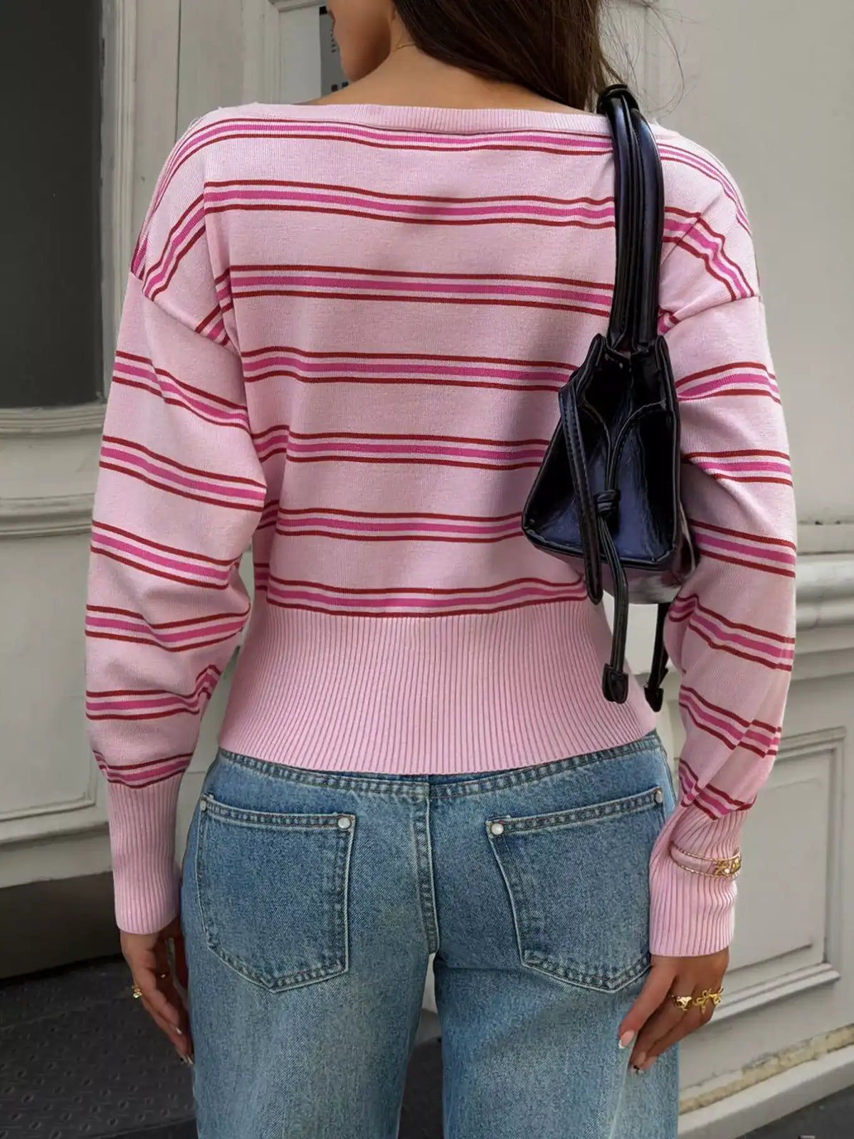 Off-Shoulder Striped Knit Top 101002600161883 57 Affordable Fashion Under $100 Jerry's Apparel 